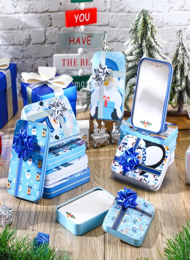 Yaocom 24 Sets Christmas Gift Card Tin Boxes Gift Card Holder Small Christmas Boxes with Lids and Flower Stickers for Money Key Holiday Xmas Stocking Stuffer, 4.9 x 3.3 x 0.7 Inch - Image 4